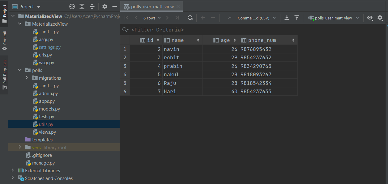 Matt View After Refresh