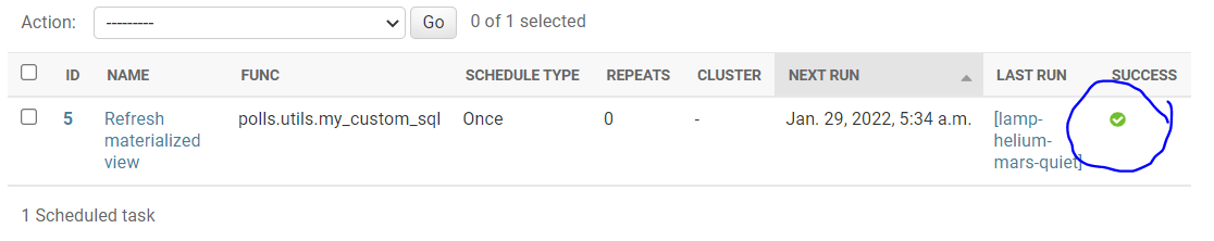 Scheduled Task Success