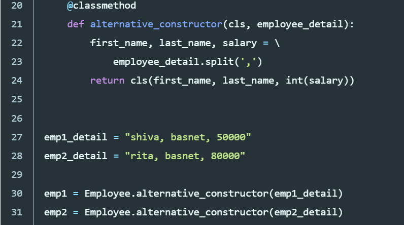 Class method as alternative constructor