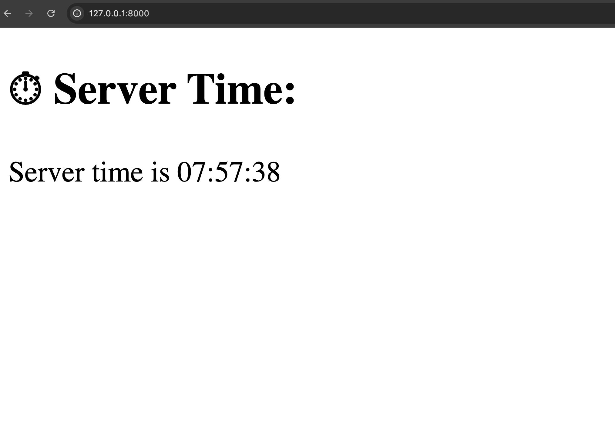 Frontend Showing Server Time