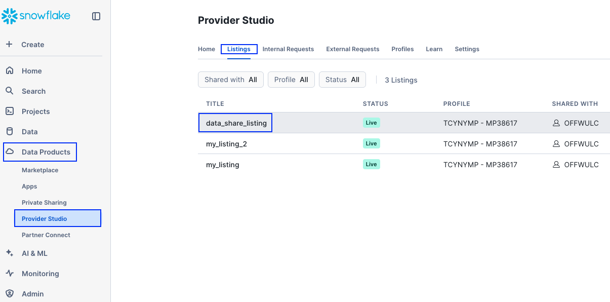 select db, schema and table