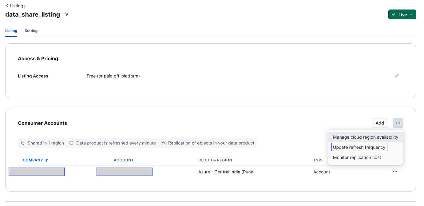 select db, schema and table